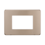 Placca Slim in Plastica Acciaio Bronzato Compatibile Bticino Axolute - 3 Posti - Ettroit
