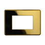 Placca Slim in Plastica Oro Lucido Compatibile Bticino Axolute - 3 Posti - Ettroit