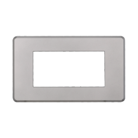 Placca Slim in Plastica Silver Compatibile Bticino Axolute - 4 Posti - Ettroit