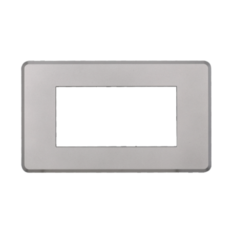 Placca Slim in Plastica Silver Compatibile Bticino Axolute - 4 Posti - Ettroit