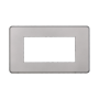 Placca Slim in Plastica Silver Compatibile Bticino Axolute - 4 Posti - Ettroit
