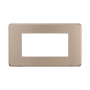Placca Slim in Plastica Acciaio Bronzato Compatibile Bticino Axolute - 4 Posti - Ettroit