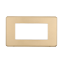Placca Slim in Plastica Oro Compatibile Bticino Axolute - 4 Posti - Ettroit