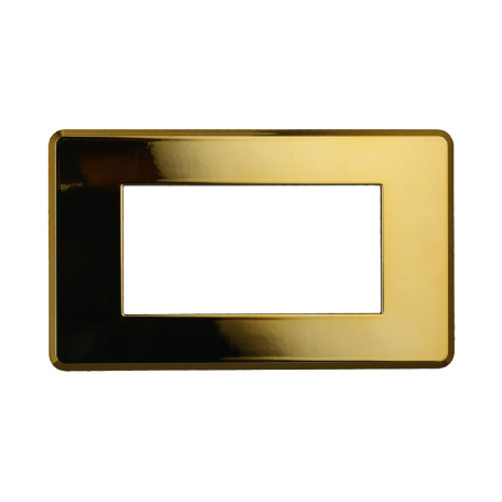 Placca Slim in Plastica Oro Lucido Compatibile Bticino Axolute - 4 Posti - Ettroit