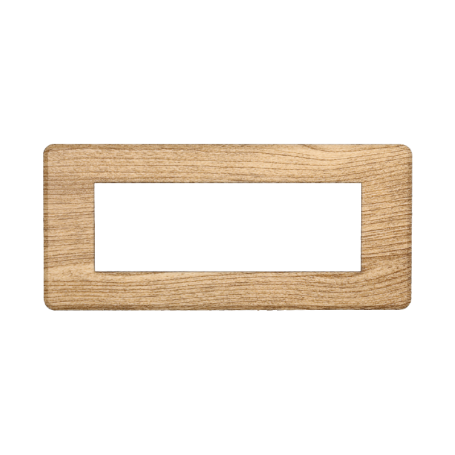 Placca Slim in Plastica Legno Scuro Compatibile Bticino Axolute - 6 Posti - Ettroit
