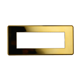 Placca Slim in Plastica Oro Lucido Compatibile Bticino Axolute - 6 Posti - Ettroit