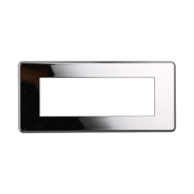 Placca Slim in Plastica Cromato Lucido Compatibile Bticino Axolute - 6 Posti - Ettroit
