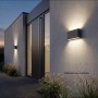 Applique LED Top Light LIMA 18 IP54 CCT Biemissione Alluminio Vetro