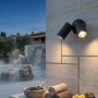 Applique Moderna Top Light OSLO 2 GA GU10 LED IP65 Orientabile Alluminio e Vetro