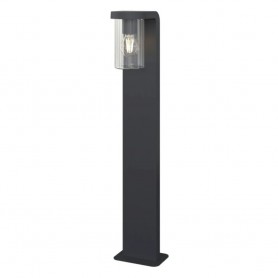 Lampione Paletto Moderno Top Light LUGANO PA80 GA E27 LED IP54 Alluminio Vetro