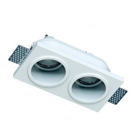 Portafaretto in Gesso Ceramico Doppio Tondo Cornice a Vista da Incasso