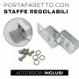 Portafaretto in Gesso Ceramico Quadrato Triplo Effetto Tondo da Incasso