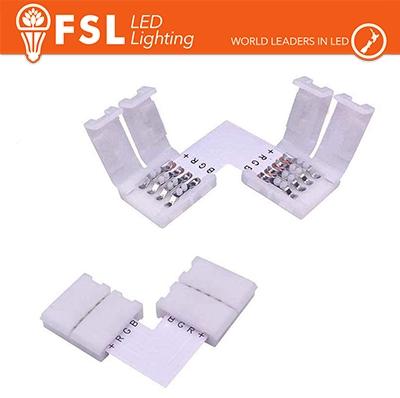 Connettore rapido L per strip 10mm LED RGB/RGBW