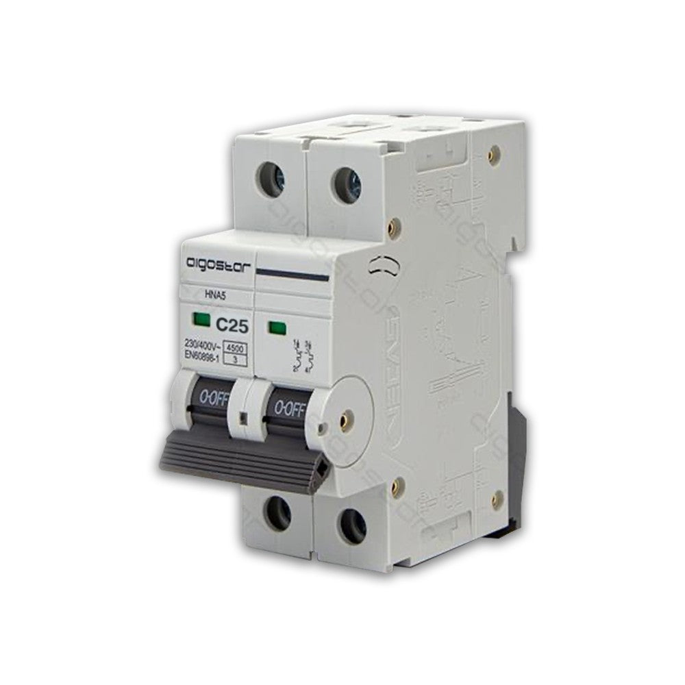 Interruttore Automatico Modulare Magnetotermico 2P 25A Curva C Aigostar