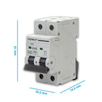 Interruttore Automatico Modulare Magnetotermico 2P 25A Curva C Aigostar