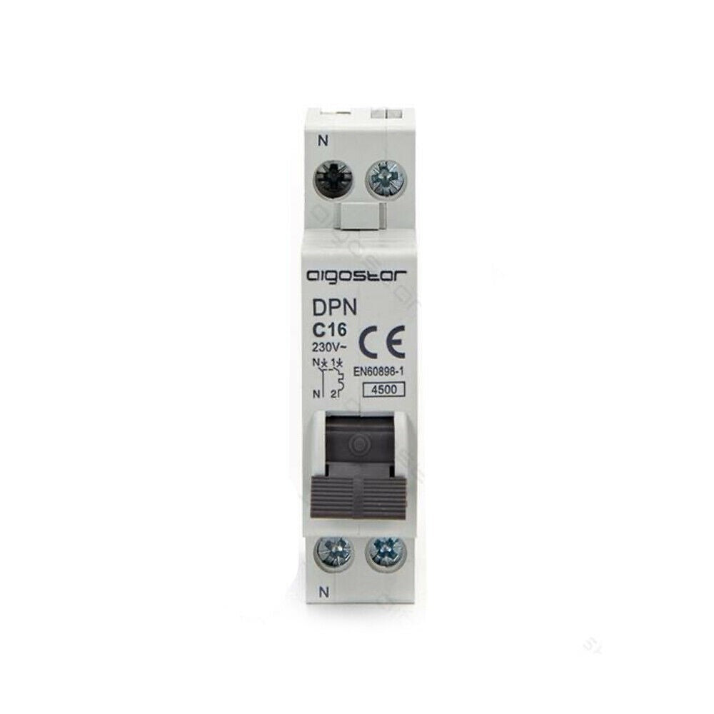 Interruttore Automatico Modulare Magnetotermico 1P+N 16A Curva C Aigostar