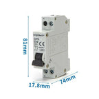 Interruttore Automatico Modulare Magnetotermico 1P+N 16A Curva C Aigostar