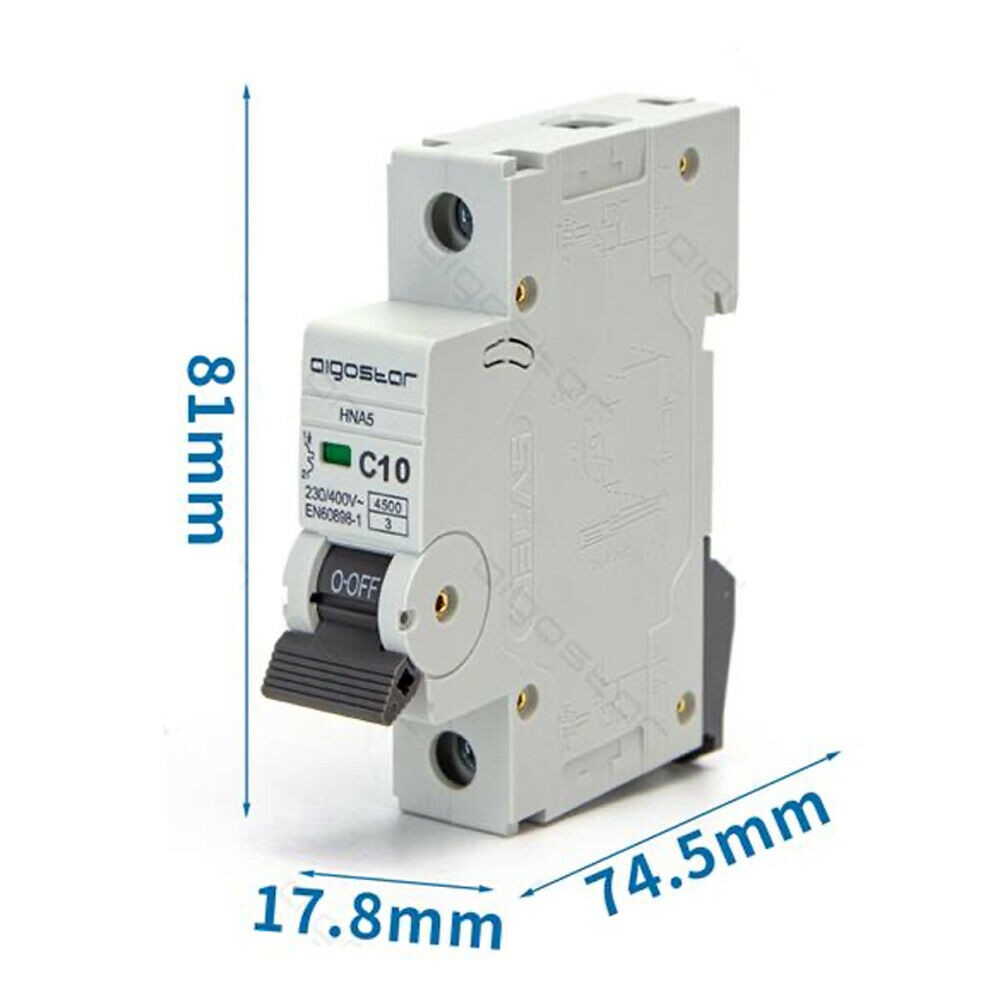Interruttore Automatico Modulare Magnetotermico 1P 10A Curva C Aigostar