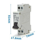Interruttore Automatico Modulare Magnetotermico 1P+N 10A Curva C Aigostar