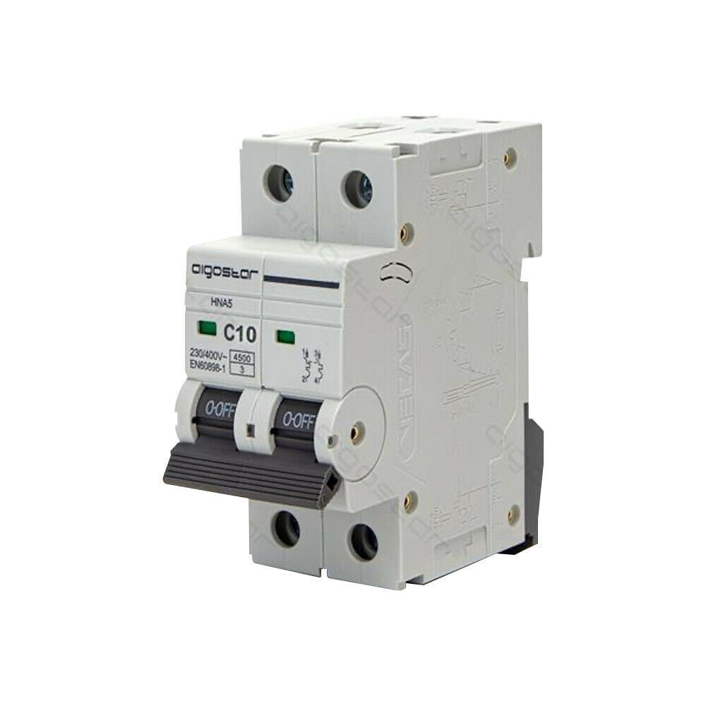Interruttore Automatico Modulare Magnetotermico 2P 10A Curva C Aigostar