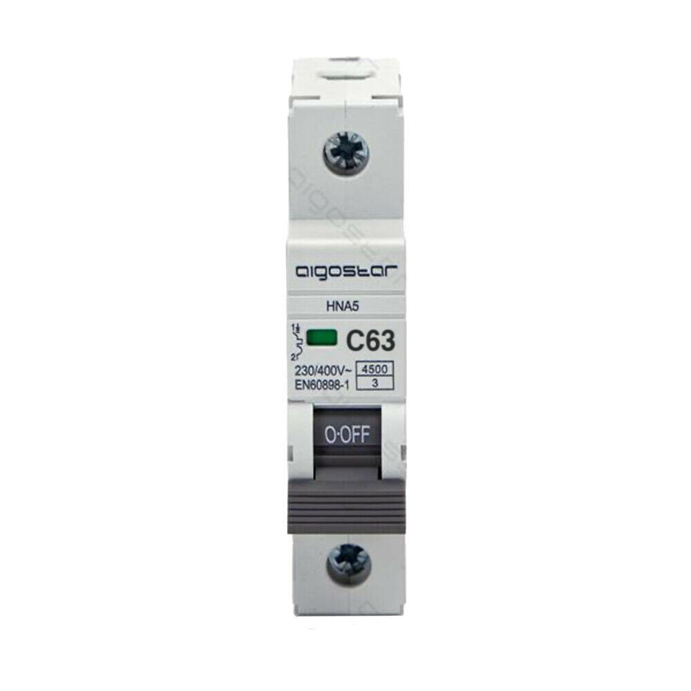 Interruttore Automatico Modulare Magnetotermico 1P 63A Curva C Aigostar