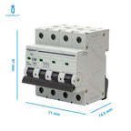 Interruttore Automatico Modulare Magnetotermico 4P 40A Curva C Aigostar