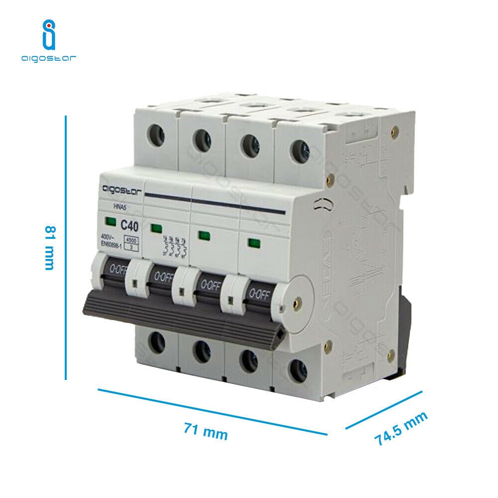 Interruttore Automatico Modulare Magnetotermico 4P 40A Curva C Aigostar