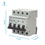 Interruttore Automatico Modulare Magnetotermico 4P 63A Curva C Aigostar
