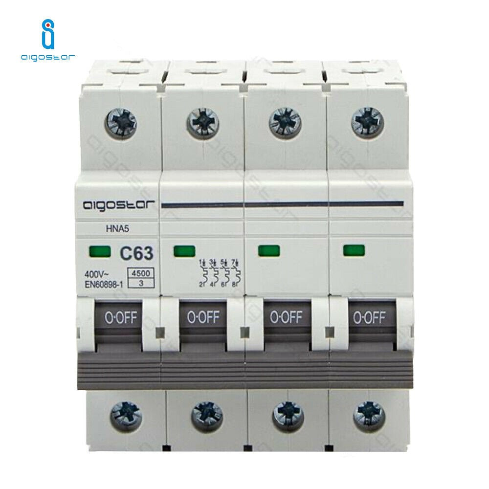 Interruttore Automatico Modulare Magnetotermico 4P 63A Curva C Aigostar