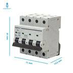 Interruttore Automatico Modulare Magnetotermico 4P 25A Curva C Aigostar
