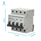 Interruttore Automatico Modulare Magnetotermico 4P 32A Curva C Aigostar