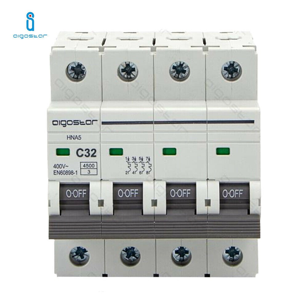 Interruttore Automatico Modulare Magnetotermico 4P 32A Curva C Aigostar