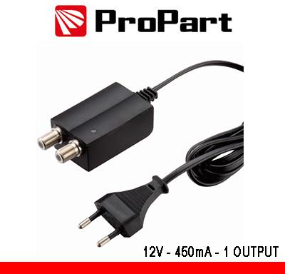 Alimentatore per amplificatori d'antennaTV 12V 450mA 1uscita