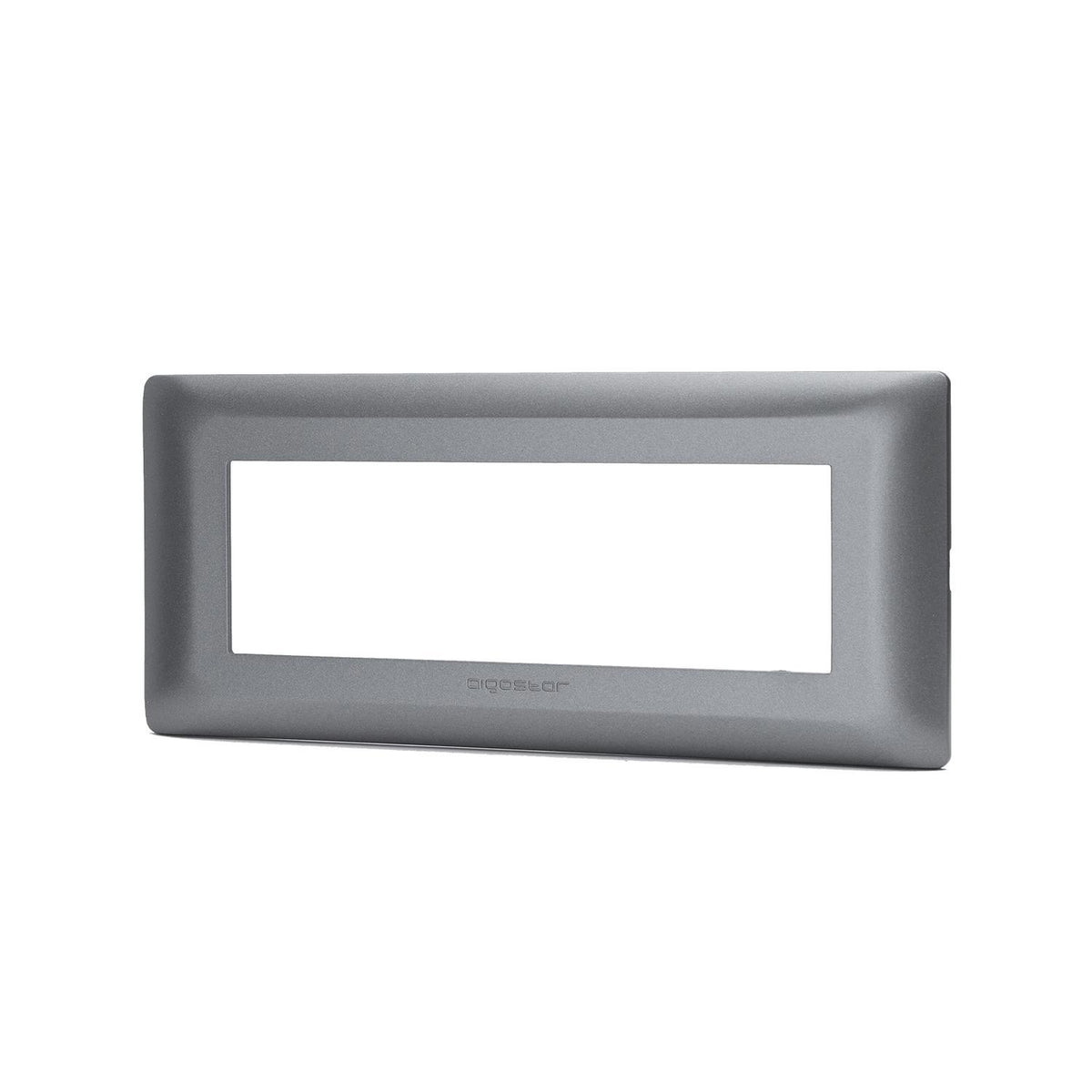 Placca 6 Moduli Grigio In Plastica Compatibile Bticino Matix