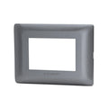 Placca 3 Moduli Grigio In Plastica Compatibile Bticino Matix