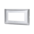 Placca 4 Moduli Argento In Plastica Compatibile Bticino Matix