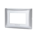 Placca 3 Moduli Argento In Plastica Compatibile Bticino Matix