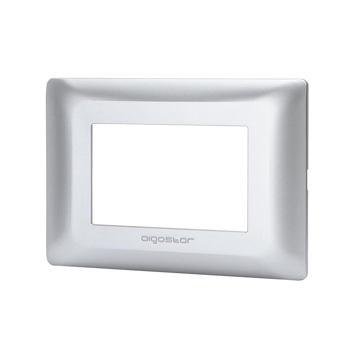 Placca 3 Moduli Argento In Plastica Compatibile Bticino Matix