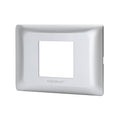 Placca 2 Moduli Argento In Plastica Compatibile Bticino Matix
