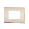 Placca 3 Moduli Champagne In Plastica Compatibile Bticino Living Light