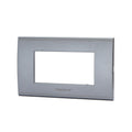 Placca 4 Moduli Grigio In Plastica Compatibile Bticino Living Light