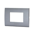 Placca 3 Moduli Grigio In Plastica Compatibile Bticino Living Light