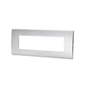 Placca 7 Moduli Argento In Plastica Compatibile Bticino Living Light