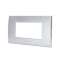 Placca 4 Moduli Argento In Plastica Compatibile Bticino Living Light