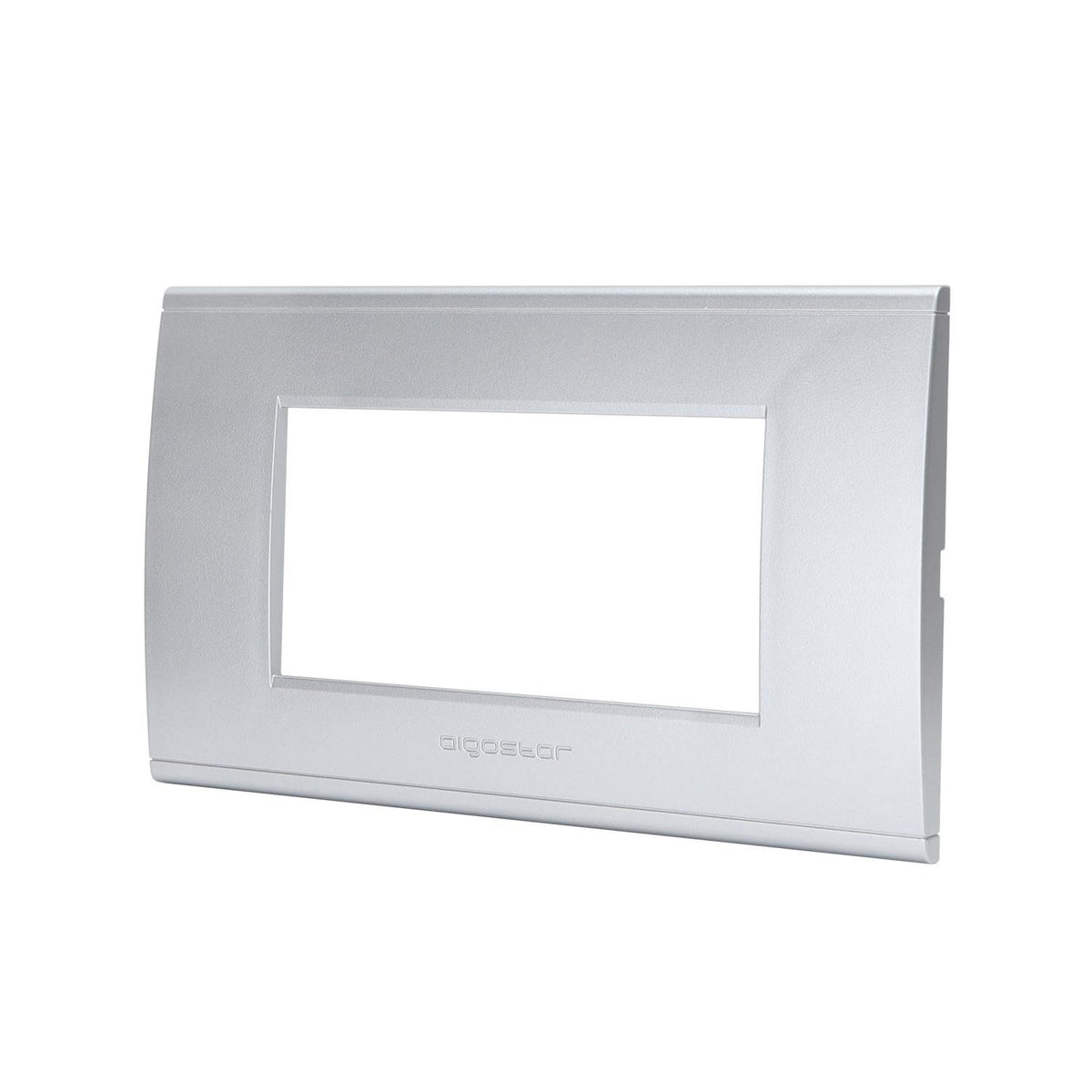 Placca 4 Moduli Argento In Plastica Compatibile Bticino Living Light