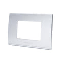 Placca 3 Moduli Argento In Plastica Compatibile Bticino Living Light