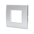 Placca 2 Moduli Argento In Plastica Compatibile Bticino Living Light