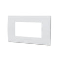 Placca 4 Moduli Bianca In Plastica Compatibile Bticino Living Light