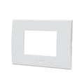 Placca 3 Moduli Bianca In Plastica Compatibile Bticino Living Light