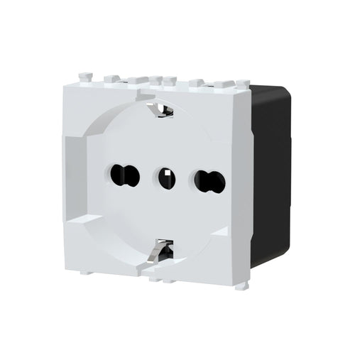 Presa Schuko 10/16a Compatibile Vimar Plana